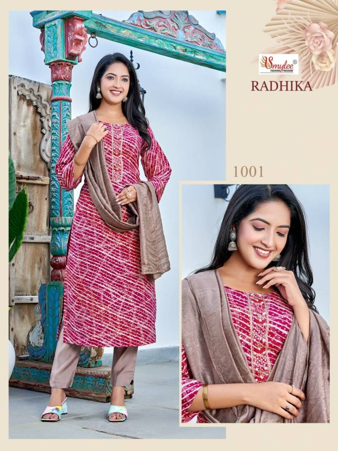 Radhika By Smylee 1001 To 1006 kurti With Bottom Dupatta Exporters In India